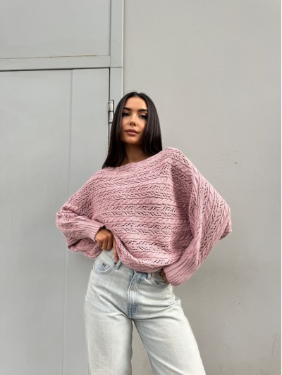 Женский легкий свитер розового цвета 30284