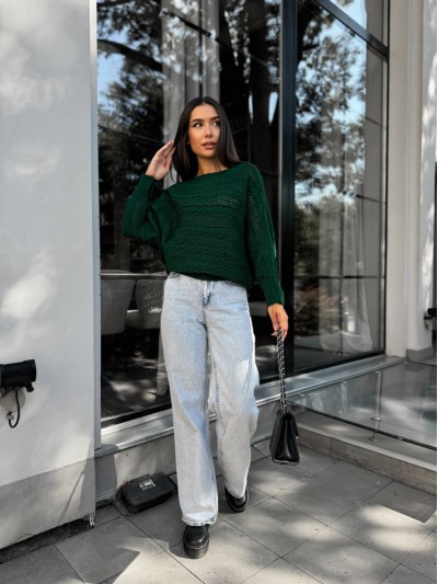 Женский легкий свитер зеленого цвета 30286