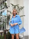 Жіночий літній костюм 3-ка блакитного кольору 33374
