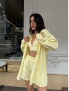 Жіночий літній костюм 3-ка жовтого кольору 33426