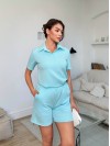 Жіночий літній костюм м'ятного кольору 33347