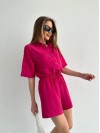 Женский летний костюм рубашка+шорты малинового цвета 33112