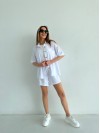 Женский летний костюм рубашка+шорты молочного цвета 33110