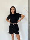 Жіночий літній костюм із шортами чорного кольору 33098