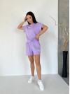 Женский летний костюм с шортами лавандового цвета 33099