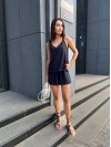 Жіночий літній костюм (шорти+майка) чорного кольору 33345