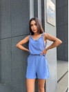 Жіночий літній костюм (шорти+майка) блакитного кольору 33342