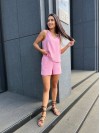Жіночий літній костюм (шорти+майка) рожевого кольору 33343