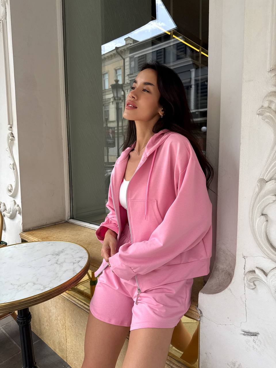 Жіночий літній спортивний костюм рожевого кольору 33483