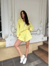 Жіночий літній спортивний костюм жовтого кольору 33484