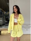 Жіночий літній спортивний костюм жовтого кольору 33484