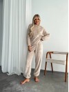 Женский махровый домашний костюм бежевого цвета 29411
