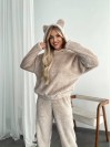 Женский махровый домашний костюм бежевого цвета 29411