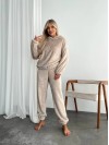 Женский махровый домашний костюм бежевого цвета 29411