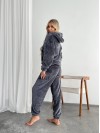 Жіночий махровий домашній костюм графiтового кольору 29410