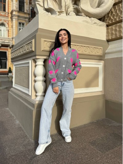 Женский кардиган серого цвета 27264