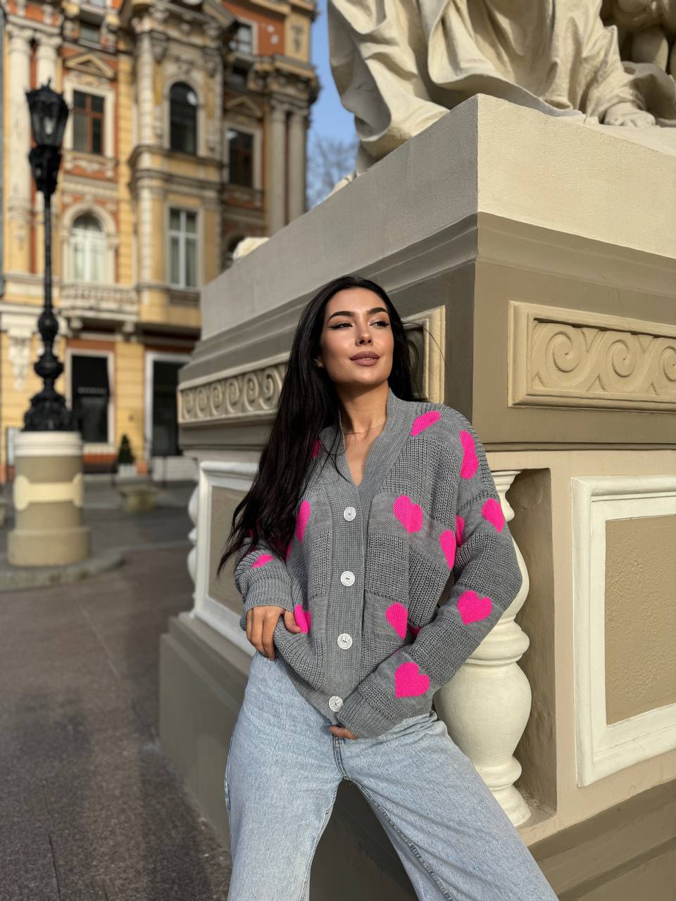 Женский кардиган серого цвета 27264