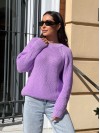 Жіночий однотонний светр бузкового кольору 30199