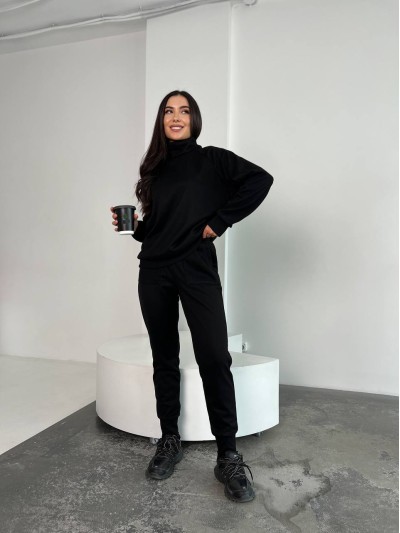 Жіночий повсякденний костюм чорного кольору 26126