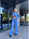 Женский повседневный костюм синего цвета 32041