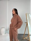 Жіночий повсякденний костюм кольору мокко 26128