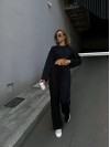 Женский прогулочны костюм свободного кроя черного цвета 29356