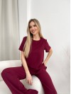 Женский прогулочный костюм бордового цвета 32036