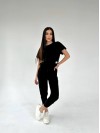 Жіночий костюм прогулянковий чорного кольору 31647