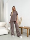 Женский прогулочный костюм кофейного цвета 32030