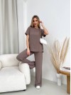 Женский прогулочный костюм кофейного цвета 32030