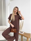 Женский прогулочный костюм коричневого цвета 32038