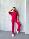 Жіночий прогулянковий костюм малинового кольору 33002