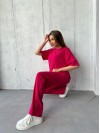 Жіночий прогулянковий костюм малинового кольору 33002