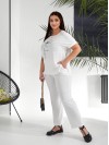 Женский прогулочный костюм молочного цвета 32186