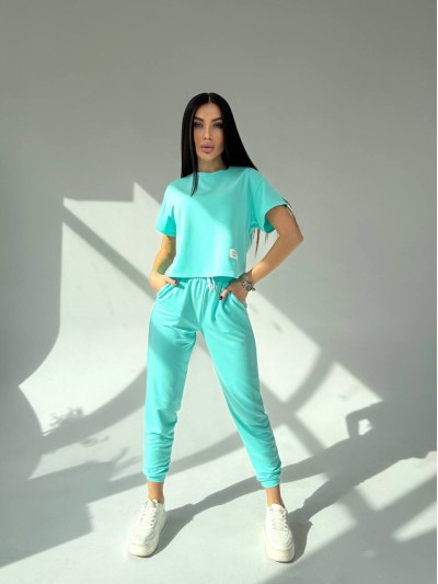 Женский прогулочный костюм мятного цвета 31644