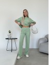 Жіночий прогулянковий костюм оливкового кольору 32997