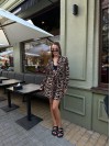 Жіночий костюм з шортами леопард коричневого кольору 32939