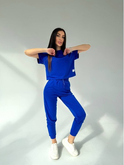 Женский прогулочный костюм синего цвета 31646