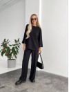 Женский прогулочный костюм свободного кроя черного цвета 29210
