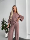 Женский прогулочный костюм свободного кроя кофейного цвета 29208