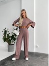Женский прогулочный костюм свободного кроя кофейного цвета 29208