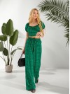 Жіночий прогулянковий костюм (топ+штани) зеленого кольору 32455