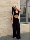 Женский прогулочный костюм (топ+штаны) черного цвета 33130