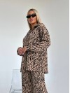 Жіночий прогулянковий костюм кольору бежевої зебри 27390