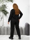 Женский спортивный костюм из трикотажа черного цвета 29177