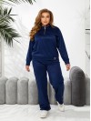 Женский спортивный костюм из трикотажа синего цвета 29180