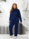 Женский спортивный костюм из трикотажа синего цвета 29180