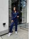 Жіночий спортивний костюм із трикотажу синього кольору 29181