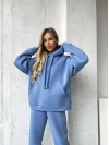 Жіночий спортивний костюм з капюшоном блакитного кольору 29759