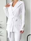 Жіночий стильний костюм-трійка білого кольору 25772